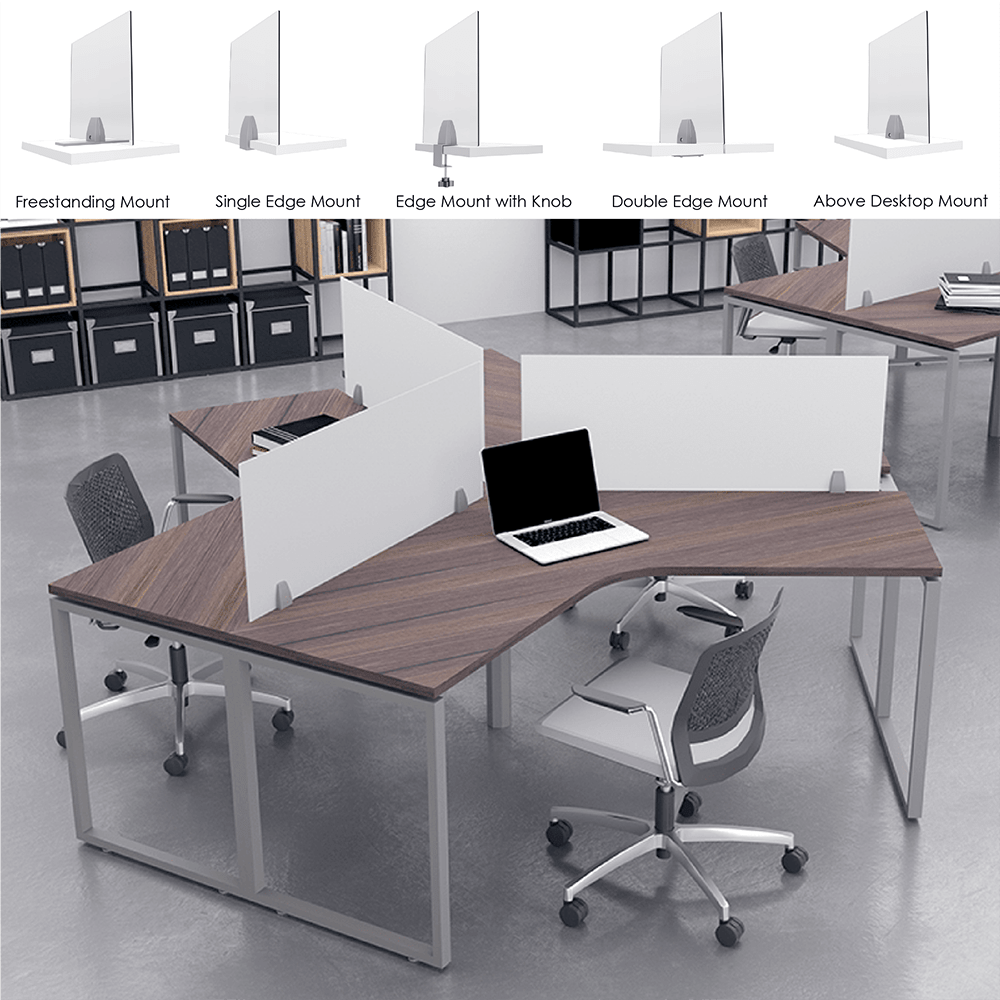 Desk Divider - Clear Acrylic w/ Mounts