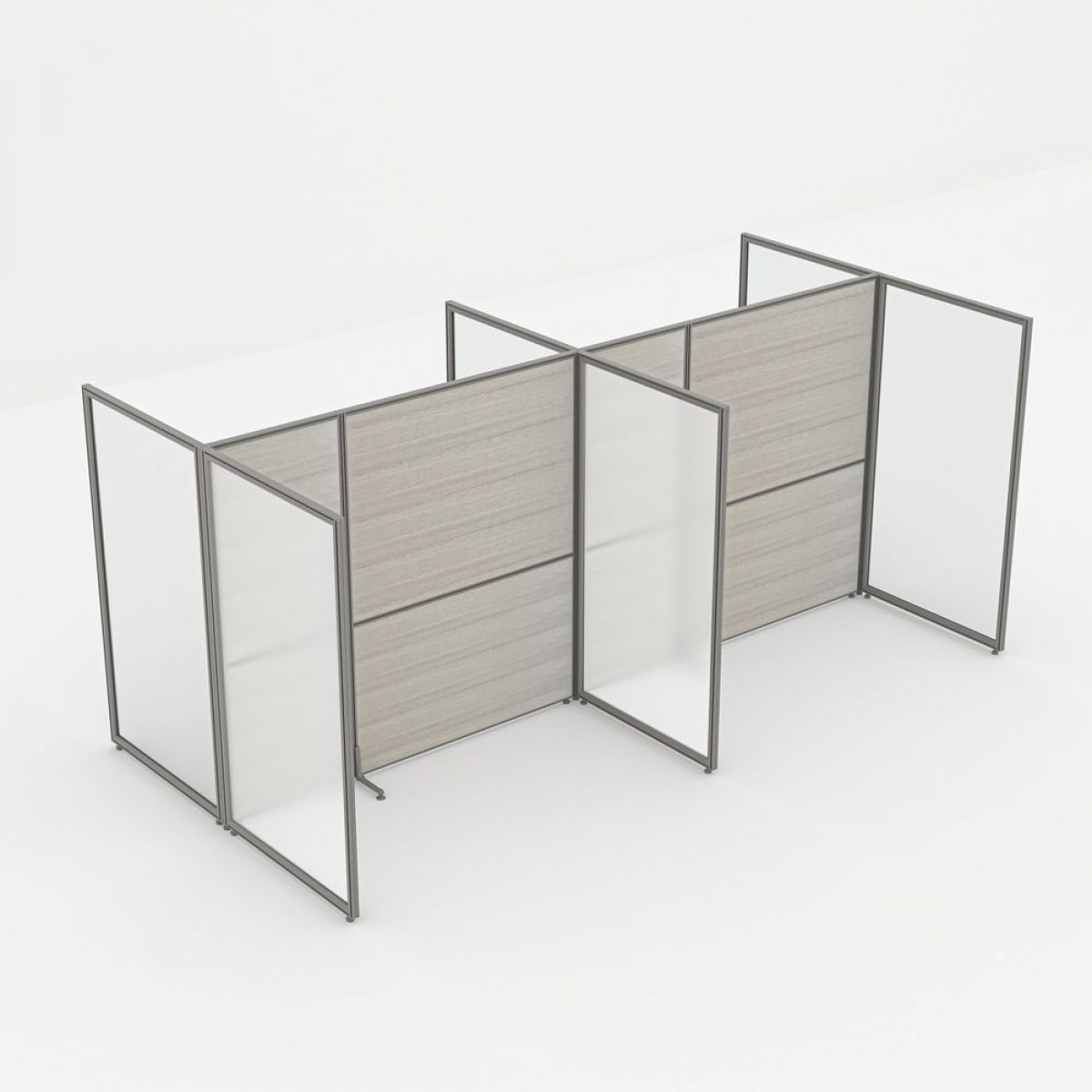 Mobile Acrylic Office Divider | Modern Office Partition | SAPslim Cubicle Collection | 9 x 65H