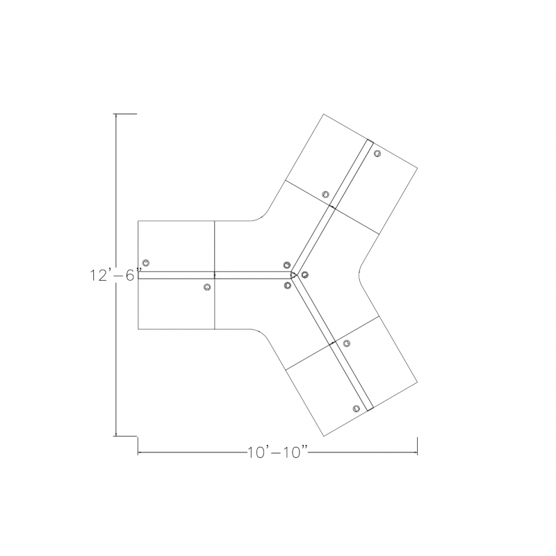 120 Degree Customer Service Cubicles | 3-Person | 6x6x65