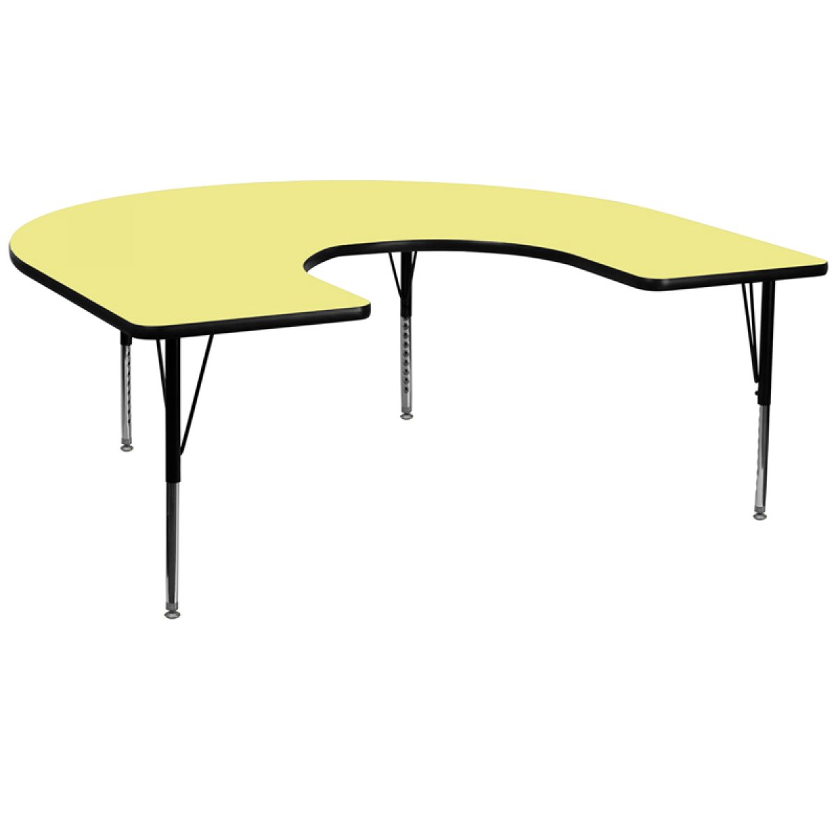 60''W x 66''L Horseshoe Laminated Activity Table - Adjustable Legs