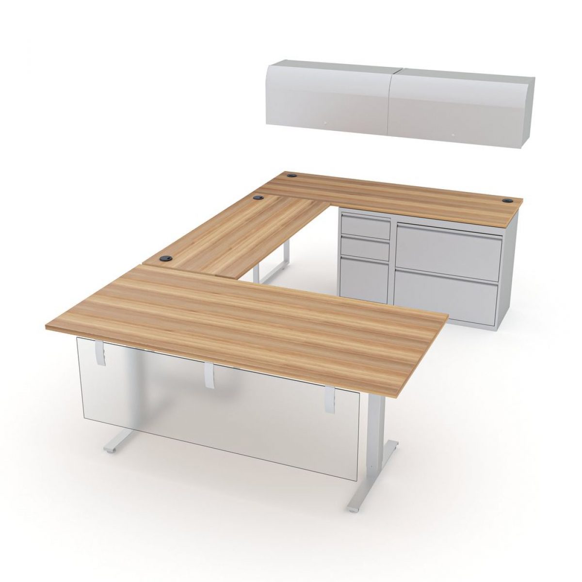 U-Shaped Office Suite | 6x10 | Indigo Desk Series | SKUTCHI Designs Inc.