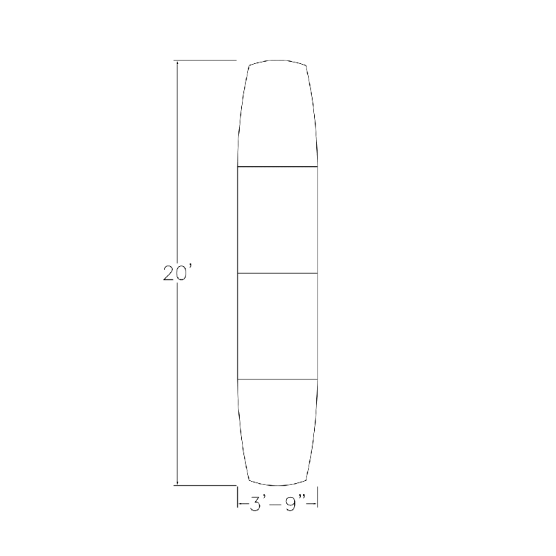 20 Foot Arc-Boat Conference Table with T Bases | Harmony Series