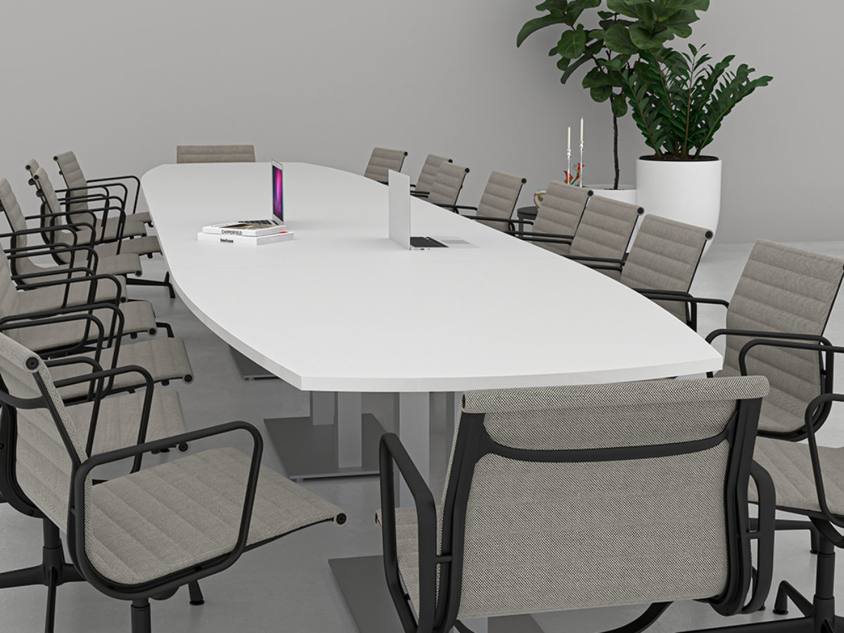 white boardroom table