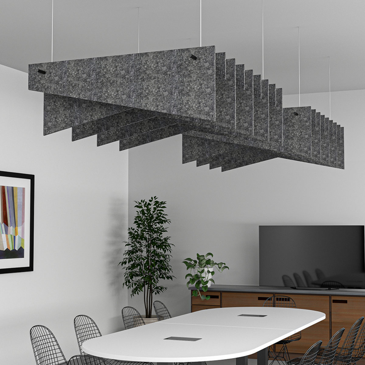 Sound Ceiling Baffles | 15 Mounted | Panels Hush Ceiling Colors