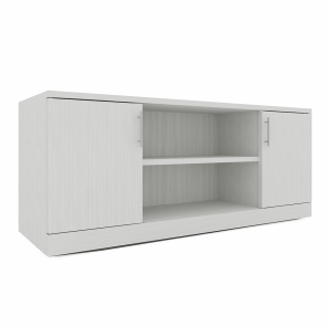 Sol Series Credenza 2 Outer Door White Cypress