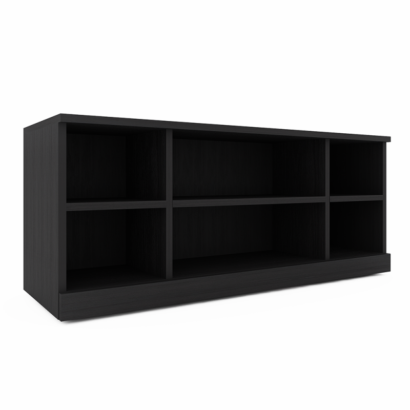 Sol 2x6 Credenza Open Shelves Black Cypress