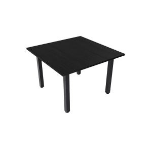 42" Square Black Cypress Tabletop with square black post legs
