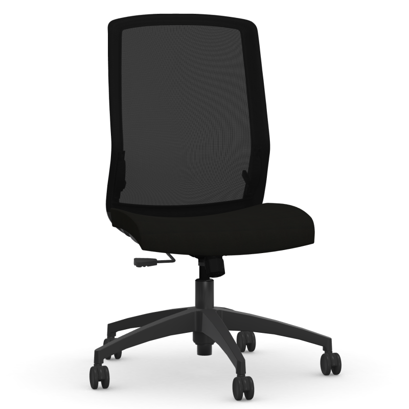 Mid Back Ergonomic Office Chair No Arms Black