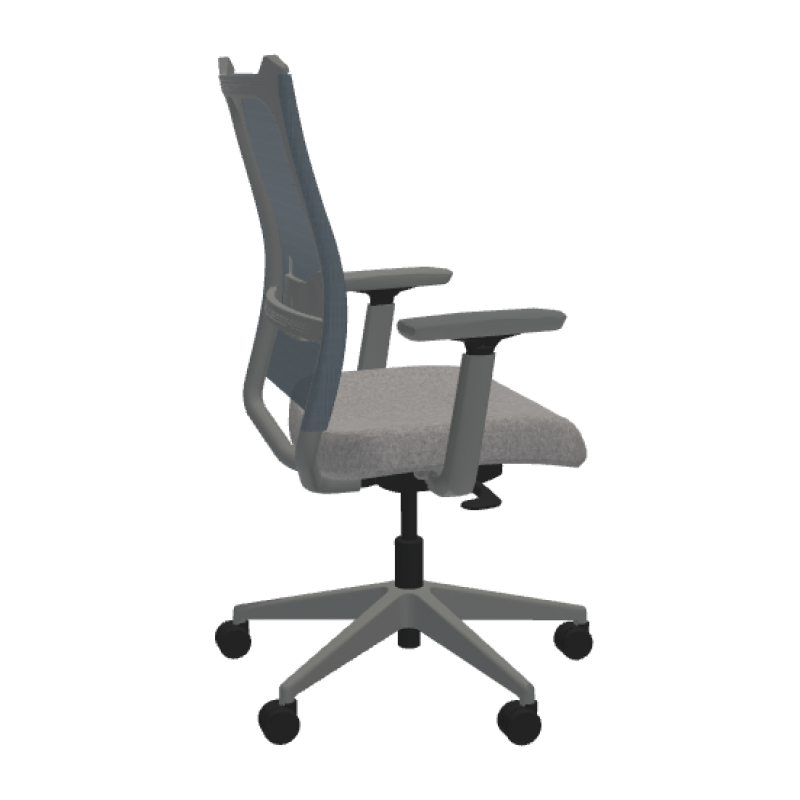 High Back Ergonomic Task Chair Mesh Back Side View