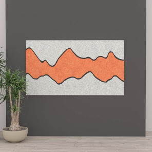 Mountain Slopes Acoustic Wall Art Orange