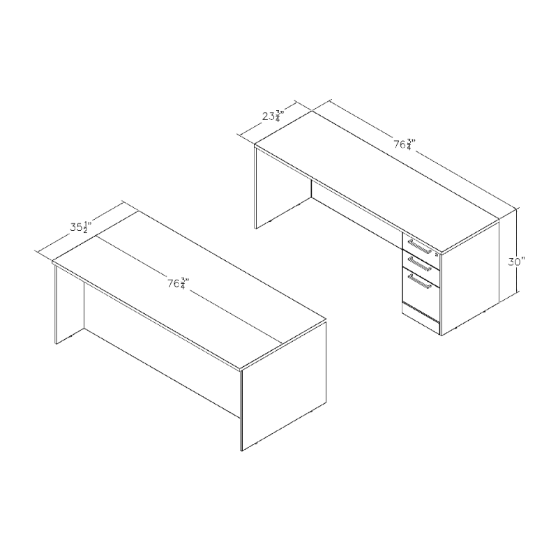 Sol Series Laminate Office Suite Straight Desk Storage Footprint