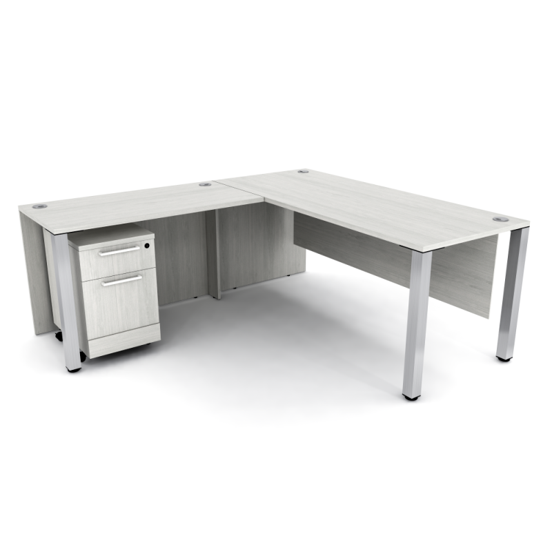 Sol Series L-ShapedDesk With Laminate Sides Mobile File Cabinet Lakeland Salt