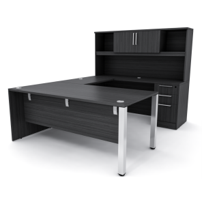 Sol Series U-Shaped :aminate Desk With Hutch And BBF Asian Night